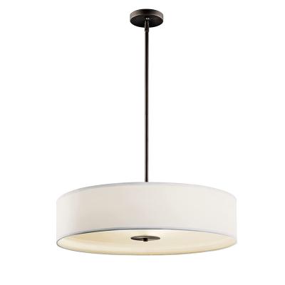 China Diameter 40cm Modern Modern White Fabric Pendant Light Drum Ceiling Chandelier For Living Room for sale