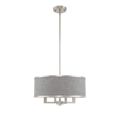 China Modern Kitchen Lamps Home Decor Pendant Lamp Fabric Shade Gray Dining Room Table Light for sale