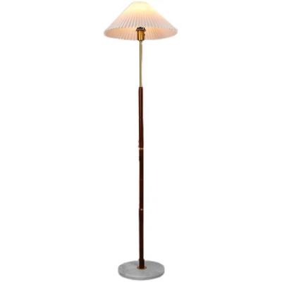 China Lighting Functions Luxury Fabric Marble Floor Lamp Shaded Lamp Body Wooden Floor Lamp Living Room for sale