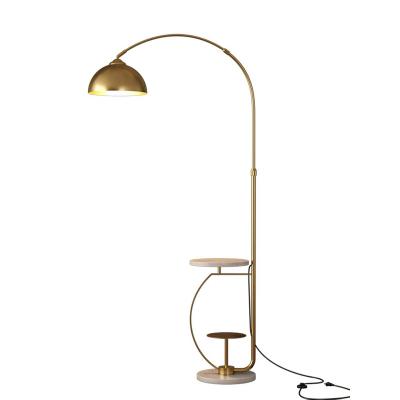 China Lighting Works Modern Gold Floor Lamp With Shelf Marble Table Reading Lamp Standing Floor Lamp For Living Room for sale