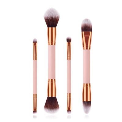 China Rose Gold Makeup Brushes Rose Gold Hot Pink Double Sided Makeup Brushes Private Label for sale