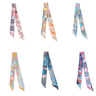 China 100% Silk Women's Long Skinny Hair Scarf Spring Clothing Accessories Scarves Ribbon for sale