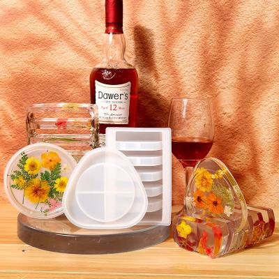 China Sustainable Coaster Silicone Casts For Epoxy Resin With Storage Box Mold Enhanced Coaster Molds Crystal Resin Casting for sale