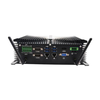 China Industrial Factory PC Mini Core I7 8550U 8559u Win 10 With Fanless GPIO 6*com 4*lan HD VGA RS232 RS485 Desktop Industrial Computer for sale