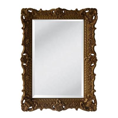 China Popular Wall Mirror Wooden Frame Antique Gold Ornate Plastic Frame With Mirror for sale