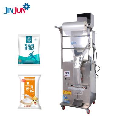 China Food JINJUN 100 - 1200 Multifunction Sugar Packaging Machine Bean Nut Salt Rice Back Sealing Packing Machine for sale