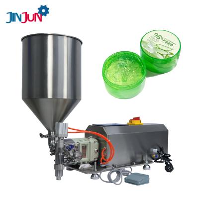 China JINJUN-900 Food Cam Rotor Pump Semi-automatic Honey Hairspray Gel Cream Face Sauces Cream Aloe Vera Gel Filling Machine for sale