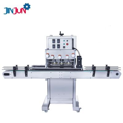 China JINJUN-HS440 High Speed ​​Automatic Food Jar Glass Bottle Can Capping Machine With Cap Feeder for sale