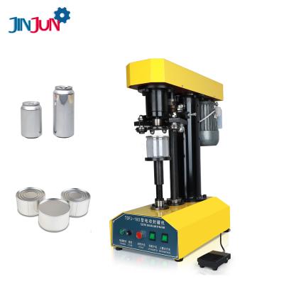 China Factory Price Food JINJUN Small Semi-autoamtic Beverage Beer Plastic Tin Can Sealer Machine for sale