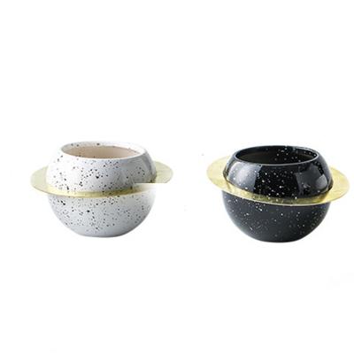 China High Quality Eco-friendly Ceramic Marble Planet DM Plant Succulent Pot For Living Room Sale for sale