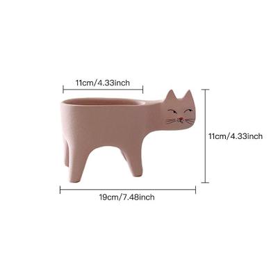 China Cat Shape Planters Animal Garden Eco-friendly Ceramic Planter Succulent Pots For Home Gardening Decoration for sale