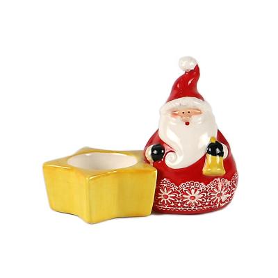 China Who respects the environment. Santa Claus Ceramic European Candelabrum Stocked Candle Jar for sale