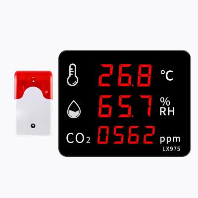 China Indoor Industrial Hot Sale Indoor /Outdoor Digital Humidity Sensor Indoor Temperature Humidity Monitor NDIR Air Quality LED Display CO2 Detector With Alarm for sale