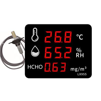 China High Accuracy Indoor /Outdoor 3 in 1 Industrial Outdoor Industrial LED Display Humidity Sensor HCHO Air Quality Detector Temperature Meter for sale