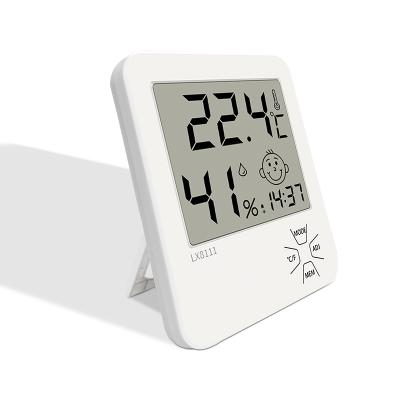 China Hot Selling ABS LCD Display Time and Fahrenheit Switch Suitable for Household Indoor Digital Thermometer and Hygrometer for sale