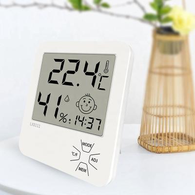 China C/F Indoor Room LCD Display Thermometer Electronic Household Time Hygrometer Display and Alarm Clock Temperature and Humidity Meter for sale