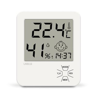 China 2021 Best Selling ABS LCD Multifunction Digital Wall Mounted Alarm Clock Household Indoor Thermometer and Hygrometer for sale