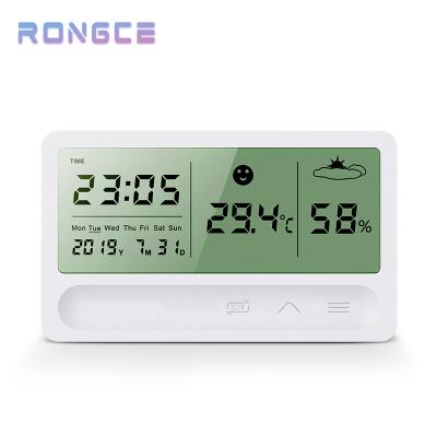 China Hot Selling Alarm Clock Digital Max Min Functioning Humidity Thermometer Hygrometer LCD Display With Comfort Display for sale