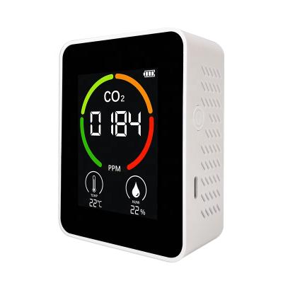 China Portable Indoor Mini Air Quality Monitor Home Carbon Dioxide Temperature Humidity Gas Analyzer Handheld 2 Meter Sensor 70*35*91mm for sale