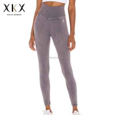 China Anti-Static Hot Sale Custom Women's High Ribbed Waistband Perforated Legging Multiple Color for sale