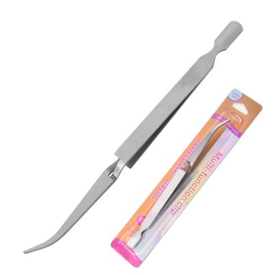 China Hot Selling Manicure Care Stainless Steel Nail Forming Tweezers Cut Remover Pushing Nail Cuticle Manicure Tool for sale