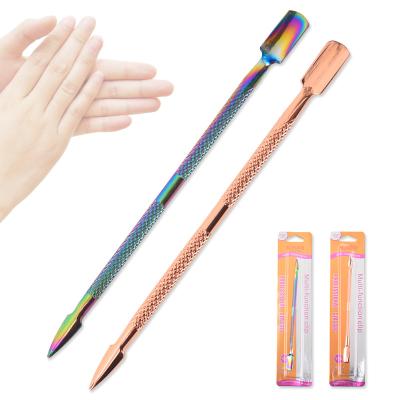 China Durable High Quality Double Sides Nail Cuticle Pusher Spoon Stainless Steel Nail Pusher for sale