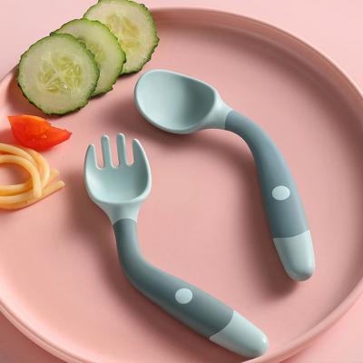 Cina Training Newborn Feeding Set Utensils Spoon Fork Set Tableware in vendita