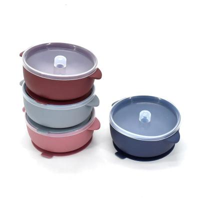 China Soft Silicone Suction Bowl Non Spill Toddler Infant Kids Food Feeding Bowl Te koop