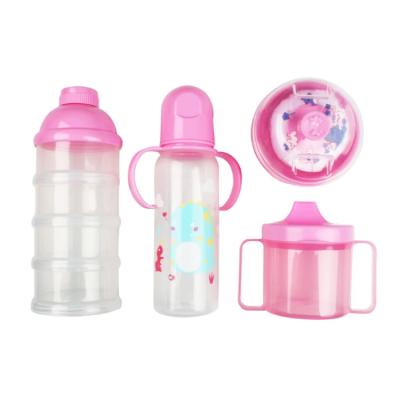 China Silicone Portable Baby Feeder Luxury Clear Straw Sipper Nipples Milk Bottles Water Sets for sale