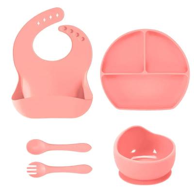 Китай Toddlers Silicone Feeding Set Suction Baby Bowl Plates Dinner Tableware продается