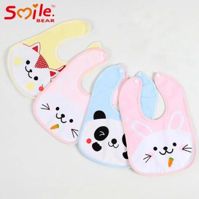 China Printed Waterproof Infant Bibs Panda Pattern Cute Animal Baby Bibs for sale