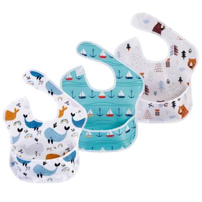 China 100% Polyester Waterproof Infant Bibs Coating Feeding Cloth Bibs Washable for sale