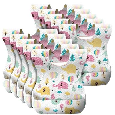 중국 Fancy Infant Drool Bibs Eating Travel Nonwoven Printed Waterproof Disposable 판매용