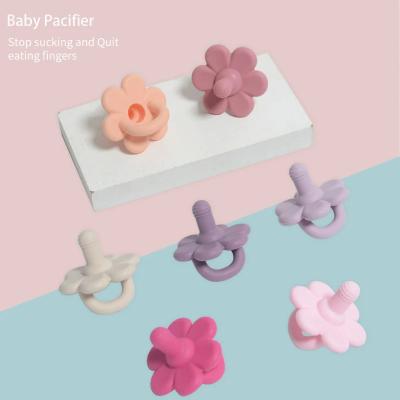 China Baby Products Food Grade Silicone Material Baby Chew Toy Flower-shaped Baby Nipple for sale