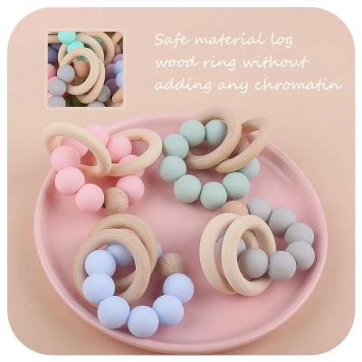 China Wholesale Custom New Design Bpa-free Silicone Toy Teether Baby Teether Beaded Bracelet Baby Teether for sale