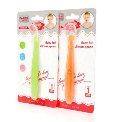 Κίνα Heat Resistant Newborn Accessories Infant Training Silicone Safety Feeding Spoon προς πώληση