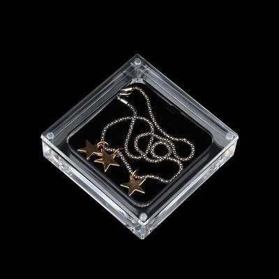 China Home Clear Acrylic Diamond Display Case Acrylic Storage Box For Jewelry for sale