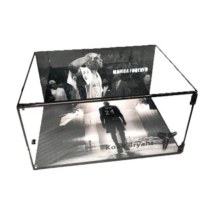 China Clear Custom Size Acrylic Sneaker Box Stocked Commemorative Kobe Shoe Box for sale