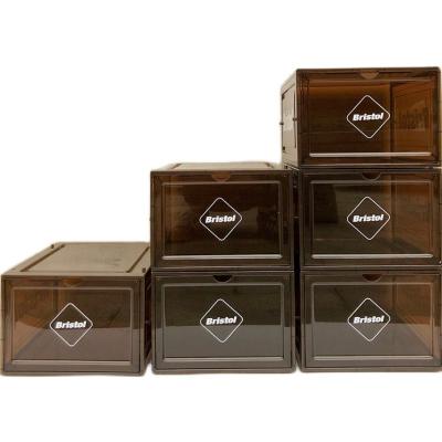 China Stored Acrylic Folding Shoe Box Acrylic Shoe Box Display Case for sale