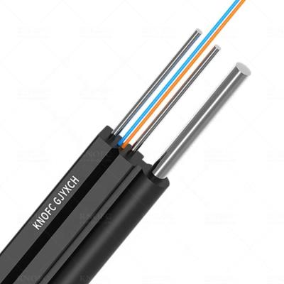 China FTTH KNOFC 1 Core Plywood Drum Ftth Drop Cable Single Mode Fiber Optic Indoor Outdoor Outdoor Fiber Optic Cable 1km 2km 3km for sale