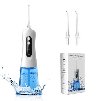 China IPX7 Waterproof 300ML Water Jet Water Flosser Irrigator Oral Shower USB Rechargeable Portable Dental Waterproof Teeth Remover Tank Oral Shower for sale