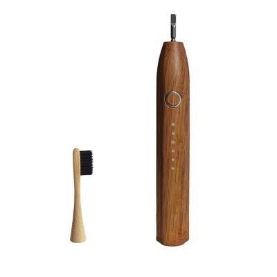 China New Arrival Home Hotel Rechargeable Smart Toothbrushes Moving Sonic Natural Eco-Friendly Bamboo Electric Toothbrush with 3 Brush Heads for sale