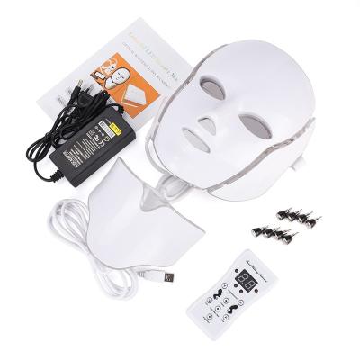 China Skin Tightening 7 Colors Photon Mask Anti Acne Wrinkle Removal Skin Rejuvenation Skin Care Tools Neck Beauty Face Facial Light Therapy Led Mask for sale