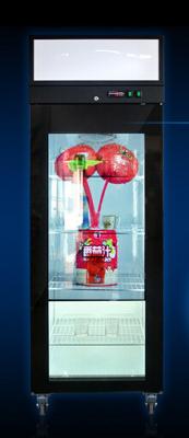 China Clear LCD Screen Door Interactive Refrigerator 24 Hour Play Auido & Video Ads for sale