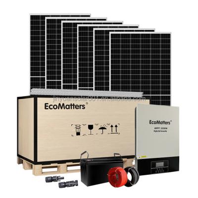 China Solar Home EcoMatters Off Grid Energy Systems 3KW 5KW 6KW 8KW Inverter Hybrid Solar Power System For Home for sale