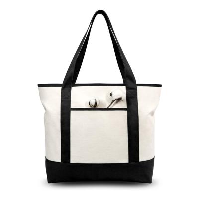 China Stylish Lady Tote Bag Canvas Tote Bag Fashion Microwaveable Design Shoulder Bags Handle Handbag Large With External And Internal Pockets for sale