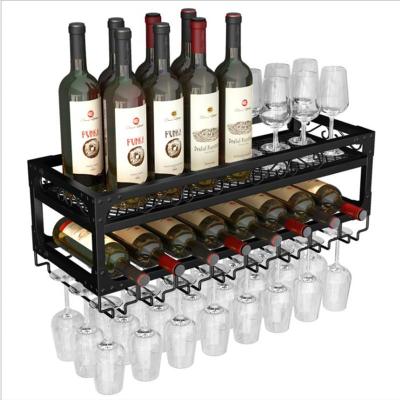 China (Others)Adjustable Wall Mounted Wine Rack Holders On The Bar Bottle Wine Glass Rack Upside Down Wine Glass Rack for sale