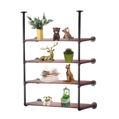 China Modern industrial style wall shelf wrought iron pipe shelf wall decoration shelf wall shelf for sale