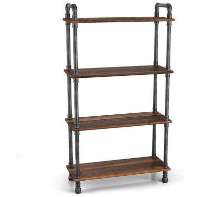 China Modern unique design multi-layer storage rack water pipe shelf living room display bookcase for sale