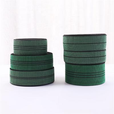 China Green color Sofa Webbing For Upholstery Furniture strong running strong webbing elastic viable factory directly for sale